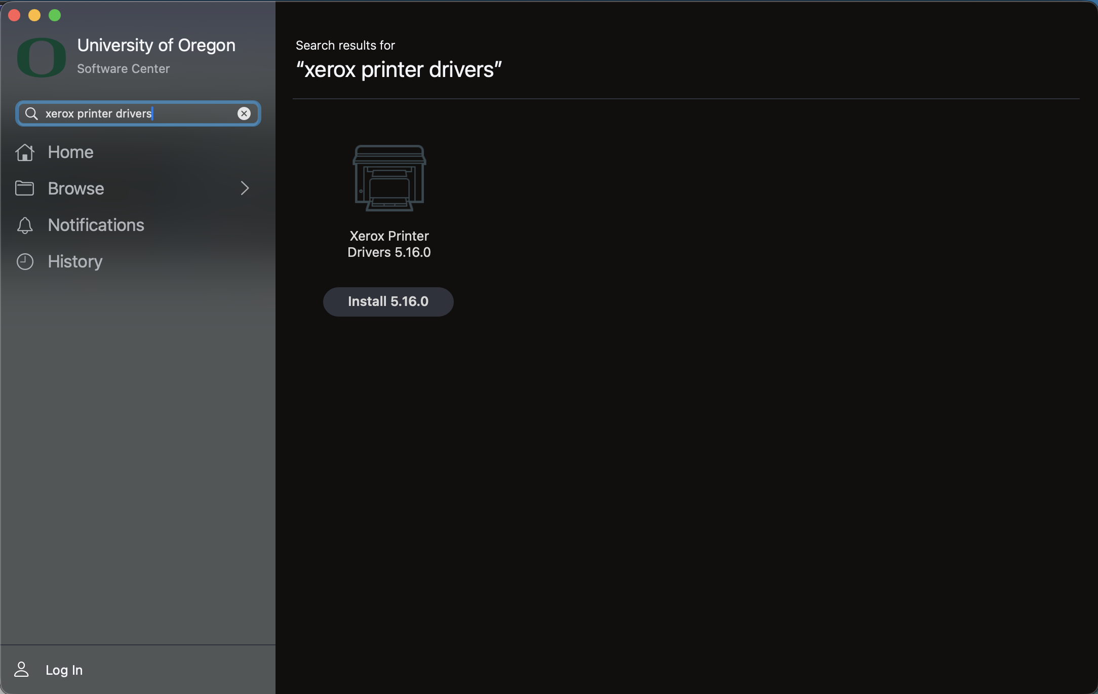 Screenshot: Xerox Driver Install